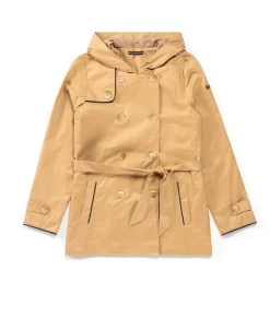 Style Famille Boutique 9 Trench Camel Femme Avec Ceinture à Nouer