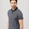 Polo Noir Micro Jacquard Homme