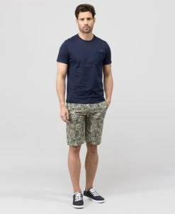 Bermuda Homme Imprimé Beige/bleu Marine