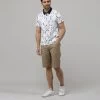 Polo Blanc Imprimé Graphique Homme