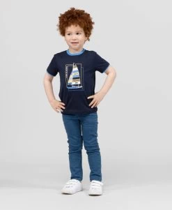 T-shirt Garçon Col Rond Bleu Marine