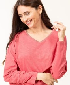 T-shirt Rose Manches Longues Col V Femme 7 T-shirt Rose Manches Longues Col V Femme -Style Famille Boutique prod 7956 tee shirt ml bois de rose triol 666x812 fc7ea0111e0b