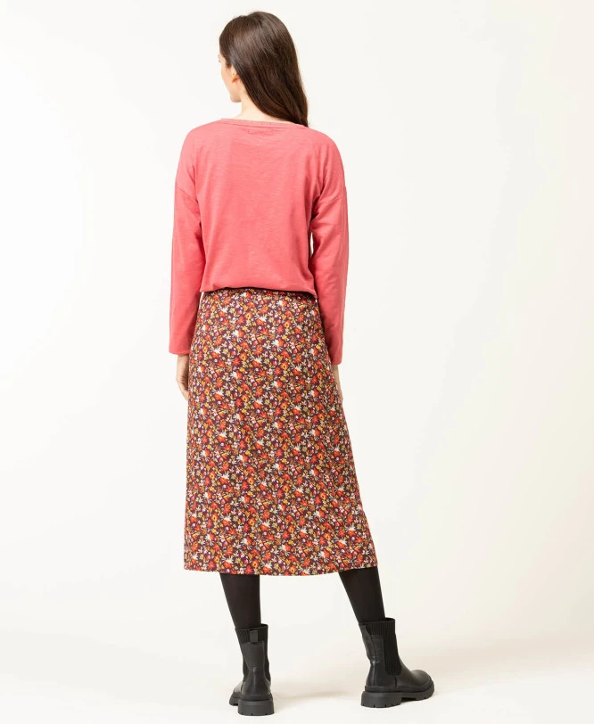 T-shirt Rose Manches Longues Col V Femme 5 T-shirt Rose Manches Longues Col V Femme – Image 5