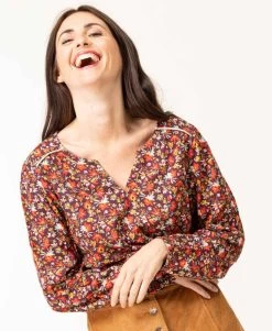 Blouse Imprimé Rose Femme -Style Famille Boutique prod 7971 blouse ml imprime rose carox 666x812 fc7ea0111e0b