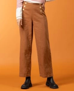 Pantalon à Ponts Camel Femme