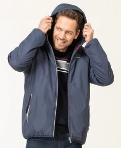 Blouson Homme Bleu Marine Avec capuche Ajustable 