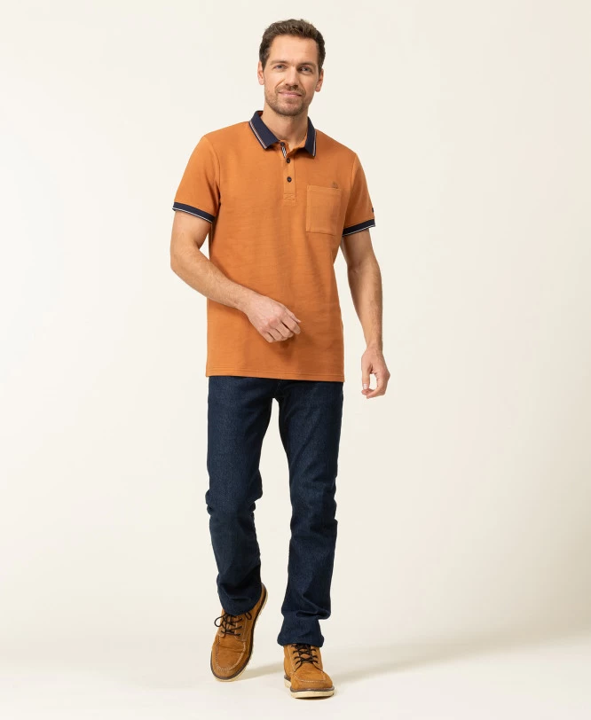 Polo Manches Courtes Rouille Homme 5 Polo Manches Courtes Rouille Homme – Image 5