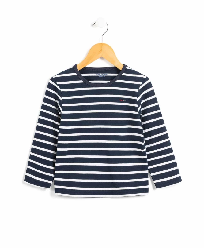 Marinière Garçon éco-conçue Fond Bleu Marine Rayé Blanc 1 Marinière Garçon éco-conçue Fond Bleu Marine Rayé Blanc