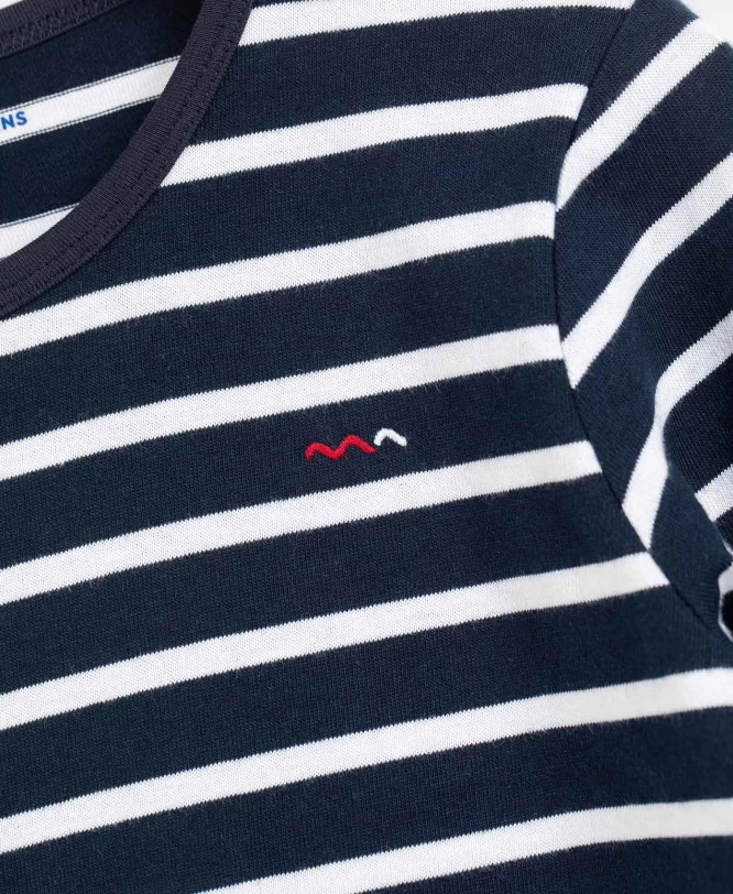 Marinière Garçon éco-conçue Fond Bleu Marine Rayé Blanc 3 Marinière Garçon éco-conçue Fond Bleu Marine Rayé Blanc – Image 3