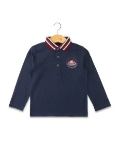 Polo Manches Longues Bleu Marine Garçon