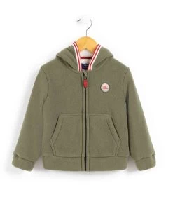 Polaire à Capuche Kaki Garçon