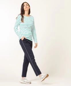 Marinière Manches Longues Femme Fond Blanc Rayé Vert -Style Famille Boutique prod 8538 mariniere ml fond naturel raye vert pacage 666x812 fc7ea0111e0b