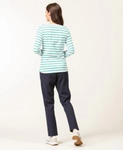 Marinière Manches Longues Femme Fond Blanc Rayé Vert -Style Famille Boutique prod 8539 mariniere ml fond naturel raye vert pacage 666x812 fc7ea0111e0b