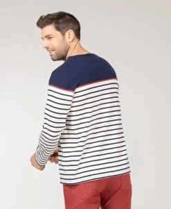 Mrinièe Homme Grège/bleu Marine -Style Famille Boutique prod 8617 mariniere ml fond grege raye indigo maritage 666x812 fc7ea0111e0b