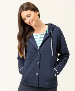 Veste à Capuche Bleu Marine Femme