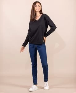 T-shirt Manches Longues Noir Femme -Style Famille Boutique prod 8756 tee shirt ml noir triol 666x812 fc7ea0111e0b