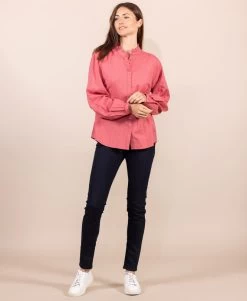 Chemise Rose Col Montant Femme -Style Famille Boutique prod 8768 chemise chemisier ml bois de rose carvie 666x812 fc7ea0111e0b