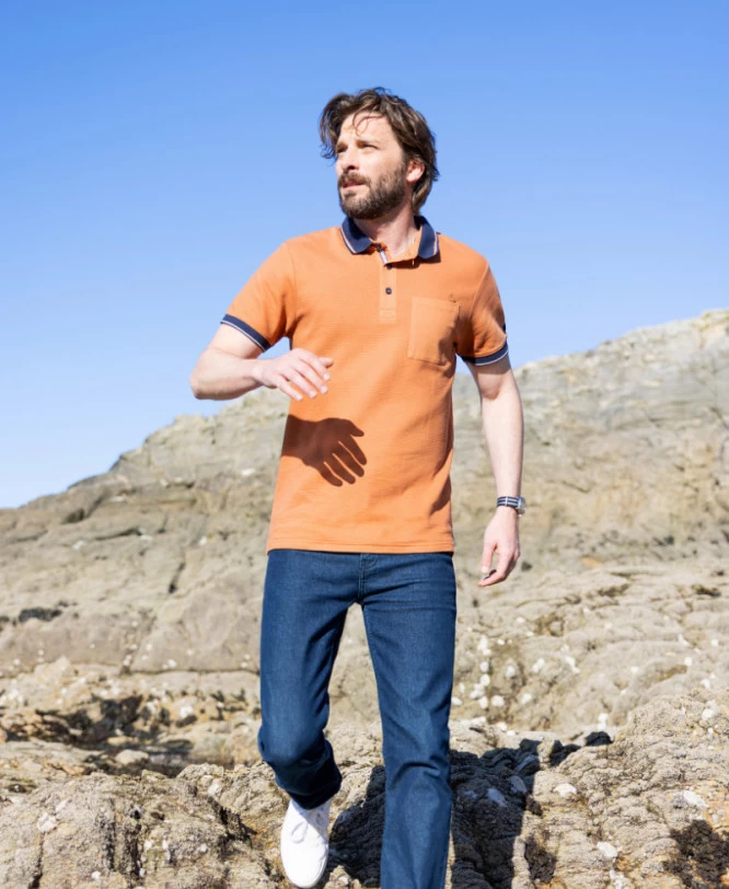 Polo Manches Courtes Rouille Homme 6 Polo Manches Courtes Rouille Homme – Image 6