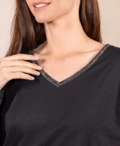 T-shirt Manches Longues Noir Femme -Style Famille Boutique prod 9060 tee shirt ml noir triol 666x812 fc7ea0111e0b