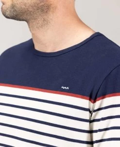 Mrinièe Homme Grège/bleu Marine -Style Famille Boutique prod 9087 mariniere ml fond grege raye indigo maritage 666x812 fc7ea0111e0b