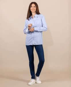 Chemise Femme Manches Longues Bleu Ciel