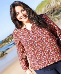 Blouse Imprimé Rose Femme -Style Famille Boutique prod 9129 blouse ml imprime rose carox 666x812 fc7ea0111e0b