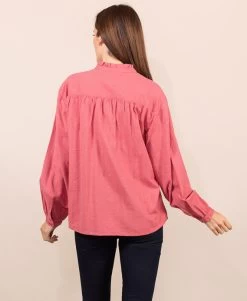 Chemise Rose Col Montant Femme -Style Famille Boutique prod 9130 chemise chemisier ml bois de rose carvie 666x812 fc7ea0111e0b