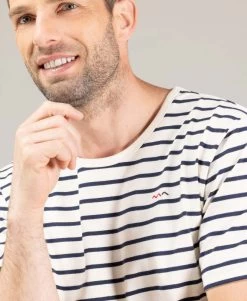 Marinière Homme Manches Courtes Fond Grège Rayé Bleu Marine -Style Famille Boutique prod 9270 mariniere mc fond grege raye indigo ecohok 666x812 fc7ea0111e0b