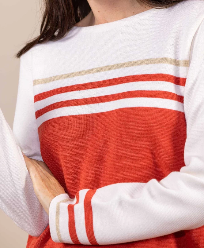 Pull Orange Femme Made In France Kolette 3 Pull Orange Femme Made In France Kolette – Image 3