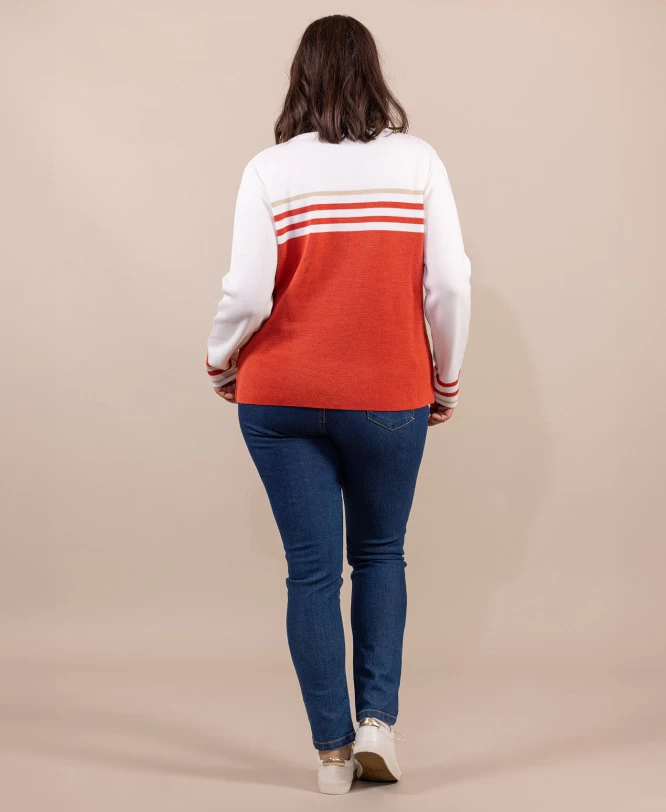 Pull Orange Femme Made In France Kolette 6 Pull Orange Femme Made In France Kolette – Image 6