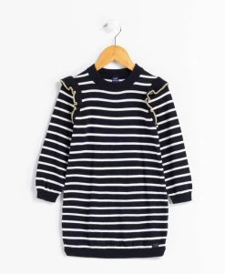 Robe Pull à Rayures Fille