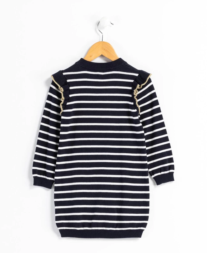 Robe Pull à Rayures Fille 2 Robe Pull à Rayures Fille – Image 2
