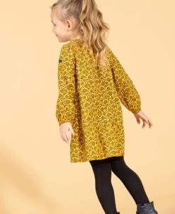 Robe Jaune Fille Manches Longues
