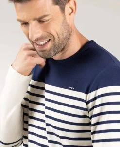 Marinière Manches Longues Homme 5 Marinière Manches Longues Homme -Style Famille Boutique prod 9765 mariniere ml fond grege raye indigo milko 666x812 fc7ea0111e0b