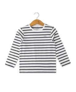 Marinière Garçon éco-conçue Blanc/bleu Marine