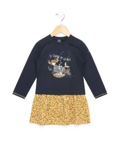 Robe Fille Manches Longues Effet 2 En 1