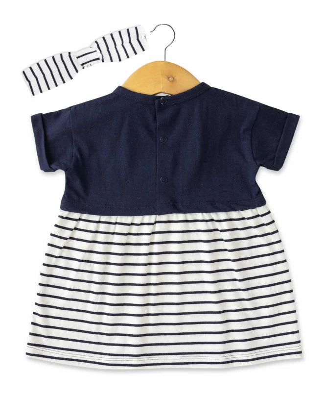 Ensemble Bébé Fille Tunique Marinière + Legging Rose 2 Ensemble Bébé Fille Tunique Marinière + Legging Rose – Image 2