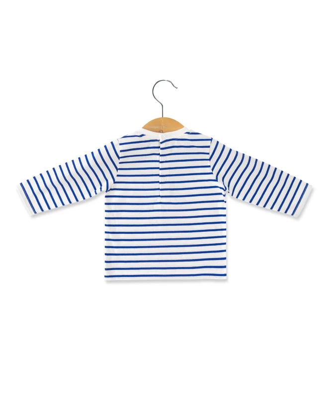 Ensemble Bébé Garçon Salopette Bleu Marine + Marinière 5 Ensemble Bébé Garçon Salopette Bleu Marine + Marinière – Image 5