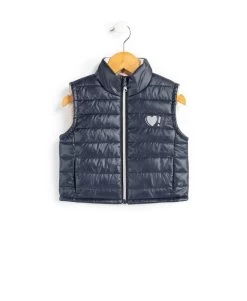 Doudoune Courte Sans Manches Fille Bleu Marine