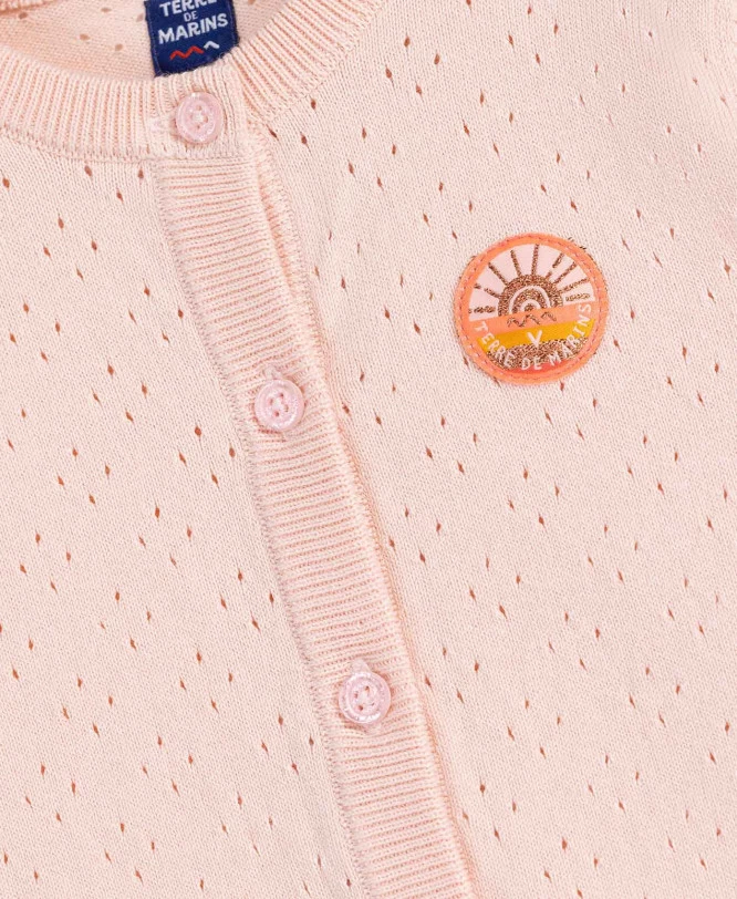 Gilet Rose Pâle Fille 3 Gilet Rose Pâle Fille – Image 3