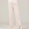 Pantalon Grège Femme En Lin