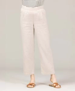 Pantalon Grège Femme En Lin